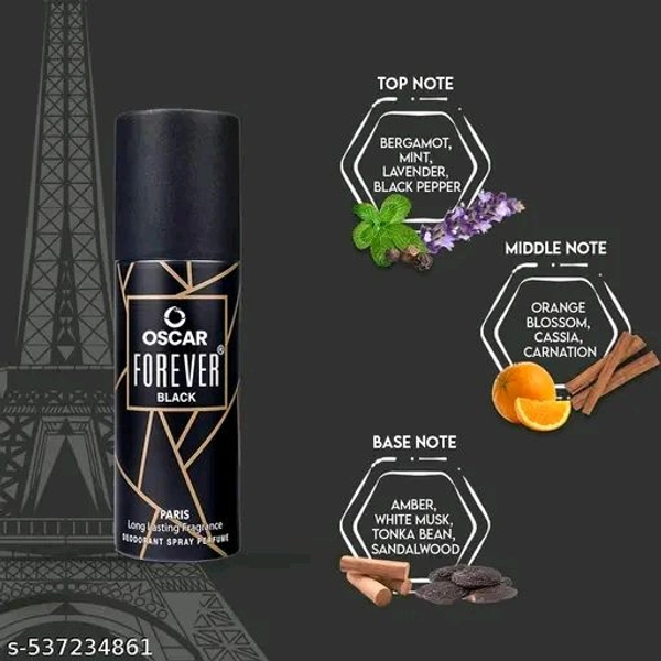 Oscar Forever Paris Black Nano Travel Size Pack Deo Perfume Body Spray - For Men (40ml X 2 )