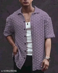 MORE N MORE TRENDZ Men Slim Fit Plain Chattai Design Casual Shirt For Men - M