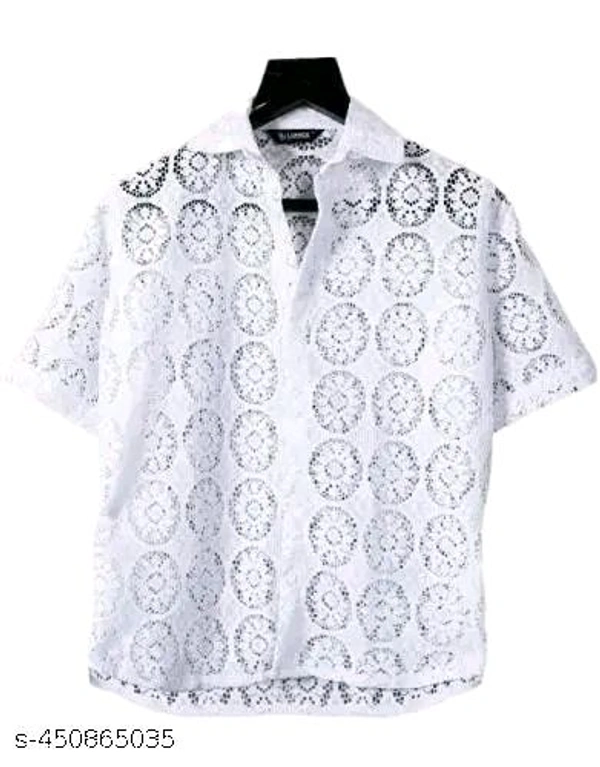 NET HALF SLEEVE MEN'S COLLAGE BOY SHIRTS - Xs