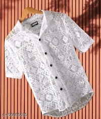 NET HALF SLEEVE MEN'S COLLAGE BOY SHIRTS - S