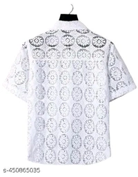 NET HALF SLEEVE MEN'S COLLAGE BOY SHIRTS - S
