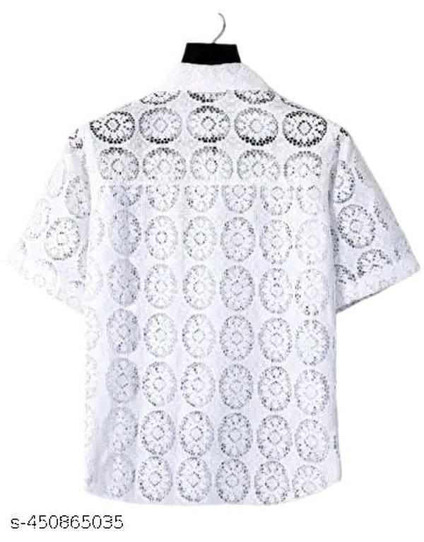 NET HALF SLEEVE MEN'S COLLAGE BOY SHIRTS - S