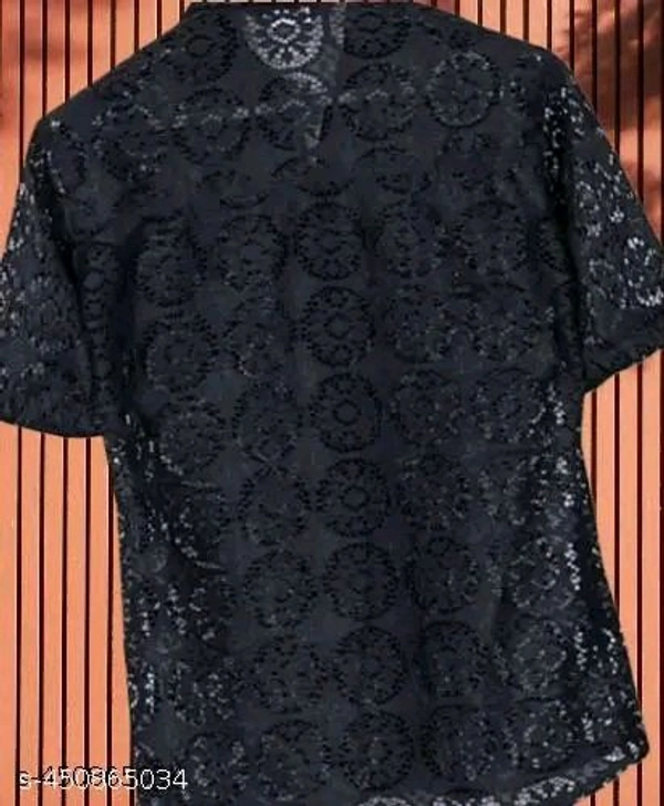 NET HALF SLEEVE MEN'S COLLAGE BOY SHIRTS - S