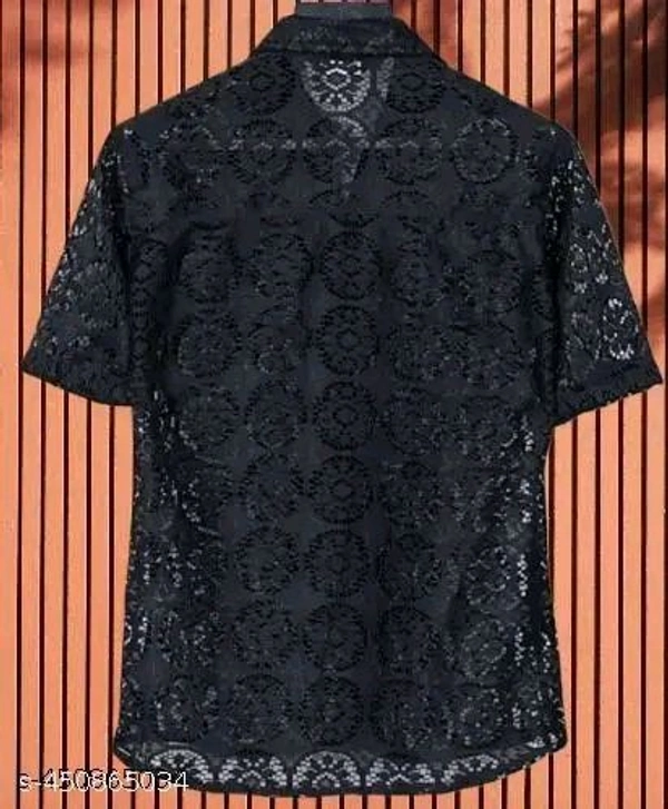 NET HALF SLEEVE MEN'S COLLAGE BOY SHIRTS - M