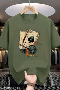 Men Cotton Blend Regular Tshirts - M, Gray