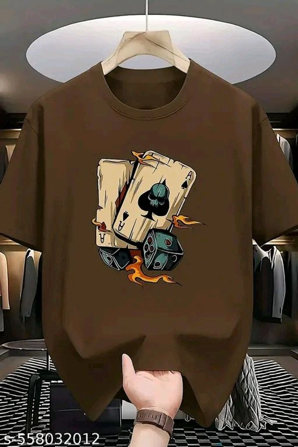 Men Cotton Blend Regular Tshirts - Xl, Brown