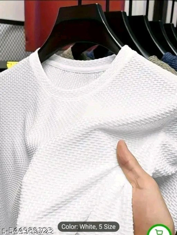 Men Popcorn Oversize Tshirts - M, White