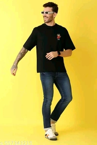 Men Cotton Blend Oversize Tshirts - S