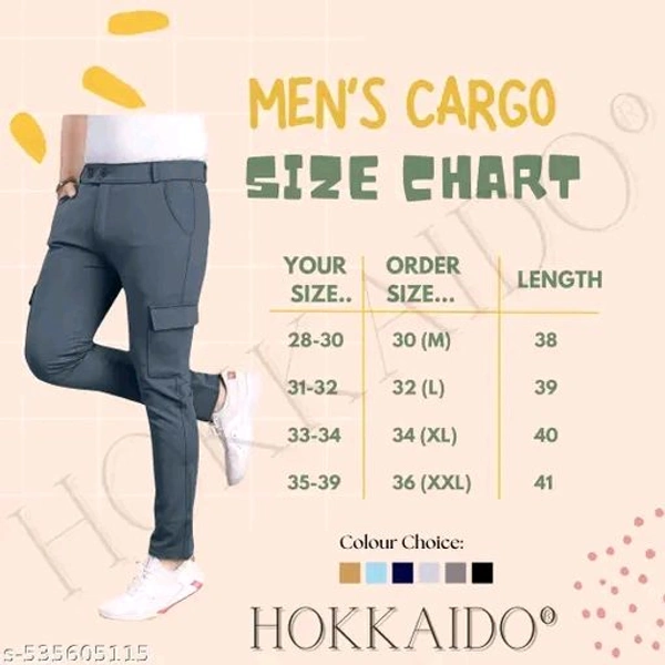 Khakhi  and Dark Blue Regular Fit Polyester Long Length Mens cargo Durable trousers with 2 Side pocket with flap – A Skin Friendly & Best for Indoor, Outdoor, Walking & Traveling, at work with 2 Button Closure Pack of 2 - 36