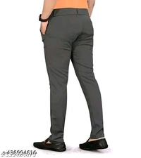 Blue and Grey Color Men's Casual Chino Pants | Stylish Regular Fit Comfortable Trousers - Ideal for Every day Wear - 36