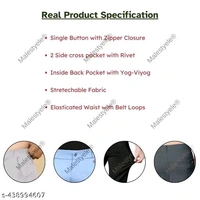 Black Color Men's Regular Fit Casual Trouser - 36