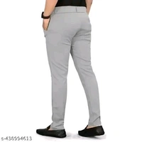 Combo of 2 Light Grey Color mens Flexi Waist Regular Casual Pants for Men - 34