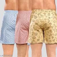 Pack of 3 Casual Cotton Printed Boxers For Men - Xl