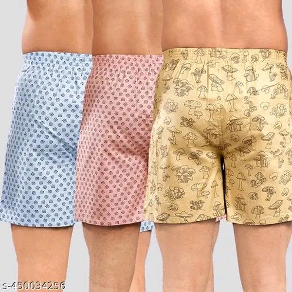Pack of 3 Casual Cotton Printed Boxers For Men - Xl