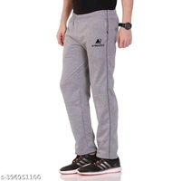 Diwazzo Men's Solid Straight Silver Track Pants - 34