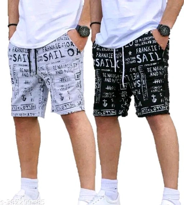 Men's Cotton Shorts | pack of 2 | Printed casual Shorts for men - 32