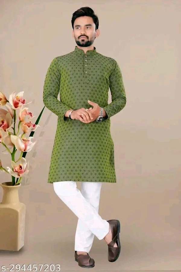 Fancy Men Kurta Sets/Men Kurta Set/kurta with pajama for mens/Mens Straigth Kurta Pyjama Combo Set In 100% Cotton/Kurta Pyjama For Men/cotton kurta pajama for men/Stylish Men Kurta Set - M