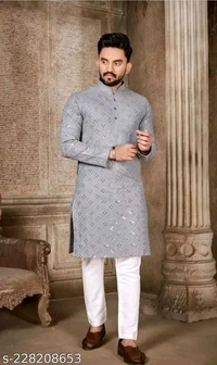 Fastival Mirror Work Kurta Set - S