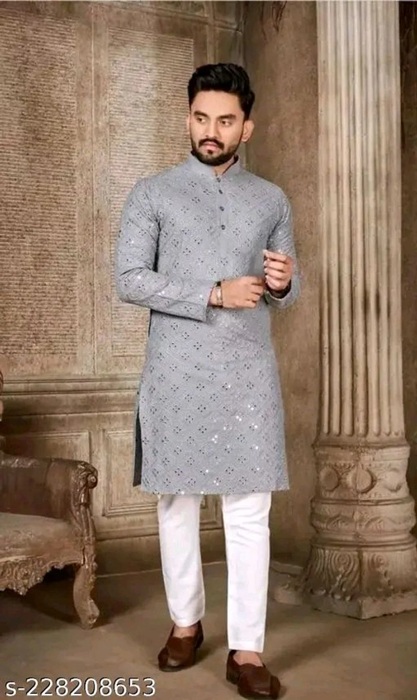 Fastival Mirror Work Kurta Set - S