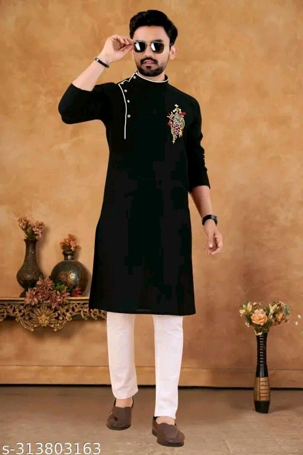 Men's Kurta With Pyajamas, Men's Wedding Kurta With Chudidar, Men's Kurta Set - L