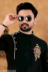 Men's Kurta With Pyajamas, Men's Wedding Kurta With Chudidar, Men's Kurta Set - L