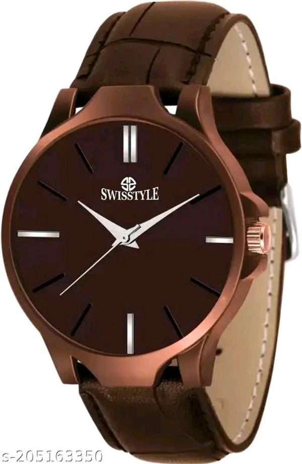 Swisstyle Men Synthetic Round Dial Brown Analog Watch