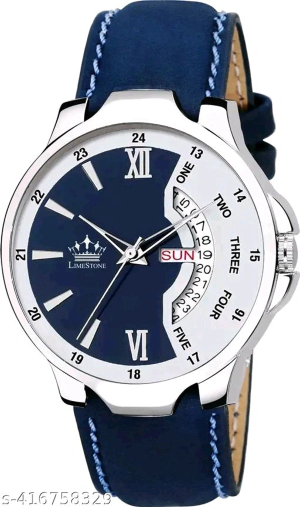 Day and Date Functioning Leather Strap Quartz Analog Watch for Boys/Men  - Best Gift Item for Boys/Men