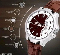 Day and Date Functioning Leather Strap Quartz Analog Watch for Boys/Men  - Best Gift Item for Boys/Men