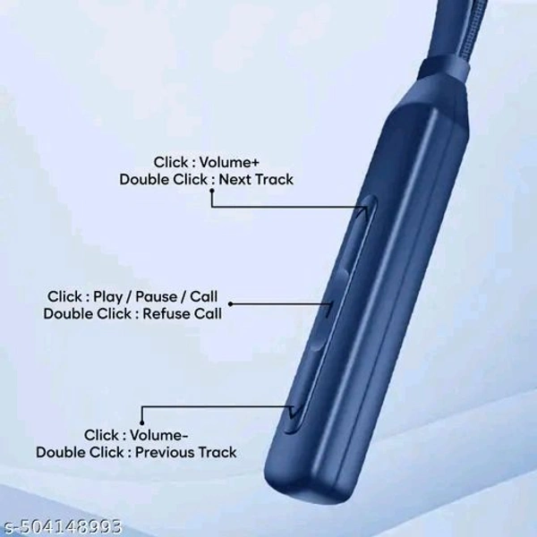 TP Troops Wireless in-Ear Neckband Bluetooth Earphones with 10mm Drivers, Rich Music Experience, 50 Hours Playtime, Type C Fast Charging, Neckband Earphones with Voice Assistant-Blue