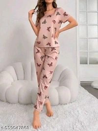 Satin Women Nightsuits - L