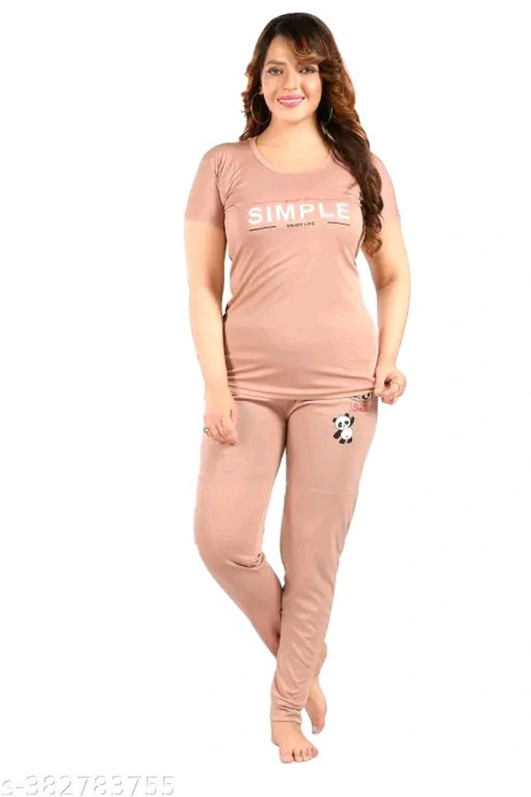 WOMENS TRENDING CO-ORD SET - NIGHTSUITE SET -JOGGERS NIGHT SUITE -NIGHTDRESS - SET TOP AND PAYJAMA SET FOR WOMENS AND GIRLS - L