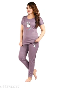 WOMENS TRENDING CO-ORD SET - NIGHTSUITE SET -JOGGERS NIGHT SUITE -NIGHTDRESS - SET TOP AND PAYJAMA SET FOR WOMENS AND GIRLS - M