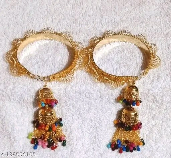 Gold Plated Hanging Traditional Jhumka latkan Rakhi for Bhabhi (Pack of 2)