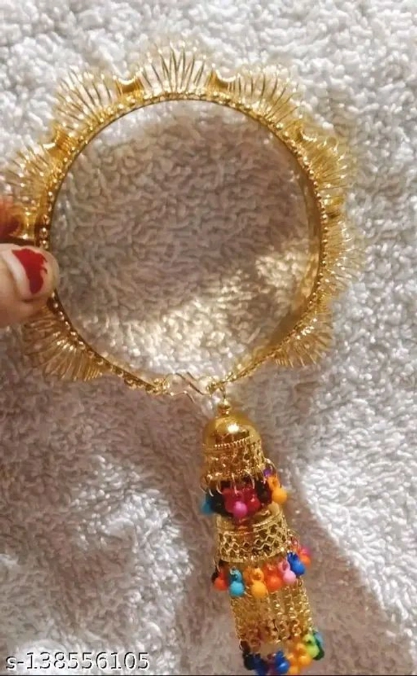 Gold Plated Hanging Traditional Jhumka latkan Rakhi for Bhabhi (Pack of 2)
