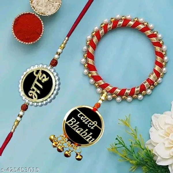 RAKHI FOR BHAIYA BHABHI Set Of - Bhaiya bhabhi rakhi set , Roli chawal CHUDA RAKHI