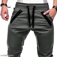 Men's Trendy Cotton Joggers | Stylish Track Pants with Pintuck Details and Show Zippers | Unique Casual Trousers/Lowers with Elastic Waist and Cuffs | New Fashion Bottoms - S