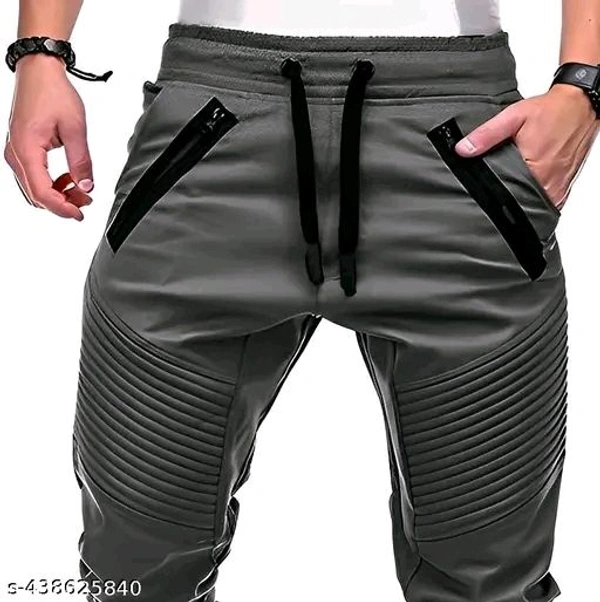 Men's Trendy Cotton Joggers | Stylish Track Pants with Pintuck Details and Show Zippers | Unique Casual Trousers/Lowers with Elastic Waist and Cuffs | New Fashion Bottoms - S