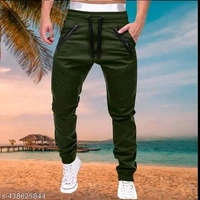 Men's Trendy Cotton Joggers | Stylish Track Pants with Pintuck Details and Show Zippers | Unique Casual Trousers/Lowers with Elastic Waist and Cuffs | New Fashion Bottoms - S