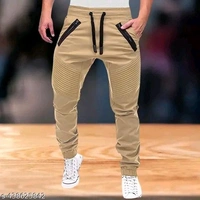 Men's Trendy Cotton Joggers | Stylish Track Pants with Pintuck Details and Show Zippers | Unique Casual Trousers/Lowers with Elastic Waist and Cuffs | New Fashion Bottoms - S