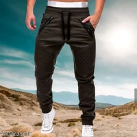 Men's Trendy Cotton Joggers | Stylish Track Pants with Pintuck Details and Show Zippers | Unique Casual Trousers/Lowers with Elastic Waist and Cuffs | New Fashion Bottoms - Xxl