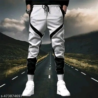 Men's Cotton Fleece Joggers with Contrasting Side Panels | Stylish Track Pants for Running, Gym & Winter Nights | Versatile Casual Lounge Trousers/Lowers - Xl