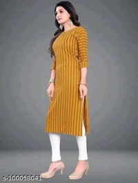 Women's American Crepe A-Line Readymade Kurti - M
