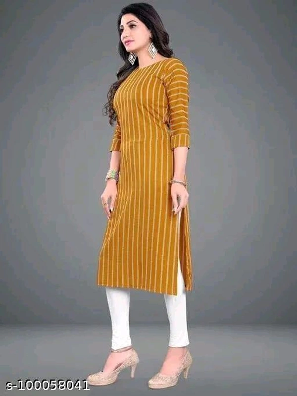 Women's American Crepe A-Line Readymade Kurti - M