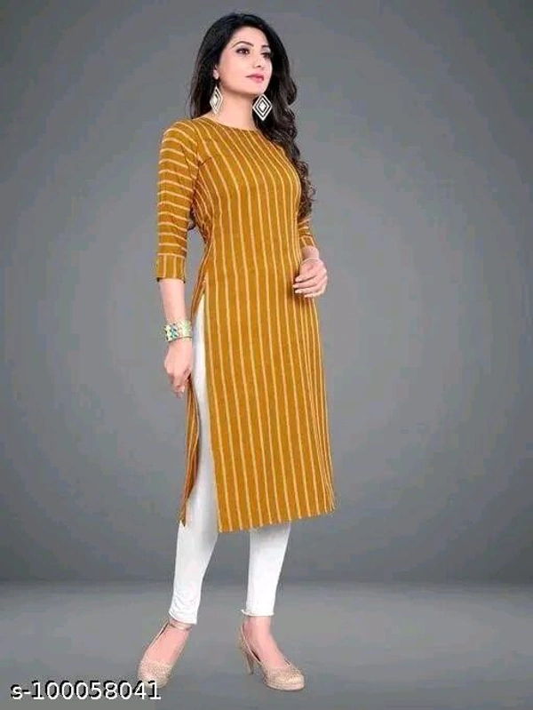 Women's American Crepe A-Line Readymade Kurti - L