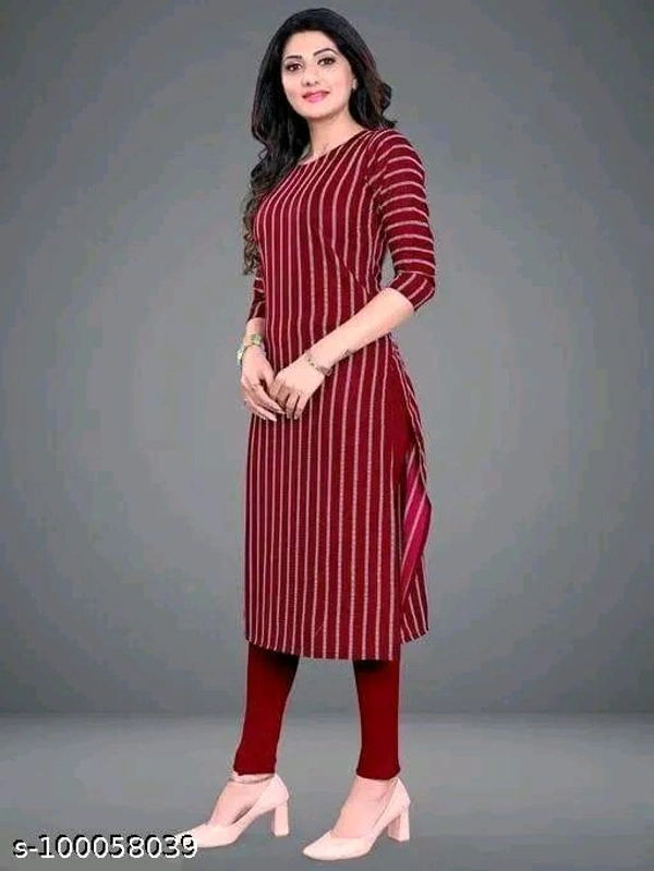Women's American Crepe A-Line Readymade Kurti - S