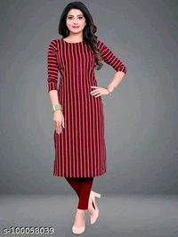 Women's American Crepe A-Line Readymade Kurti - S