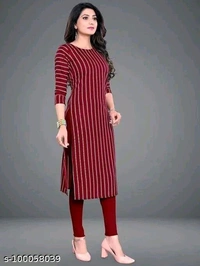 Women's American Crepe A-Line Readymade Kurti - S