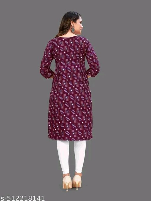 Women Crepe Fabric Printed Straight Kurti, Size -XS, S, M, L, XL, XXL, 2XL, XXXL, 3XL, 4XL, 5XL ( New Arrival New Design Fashionable Kurti ) - Xl