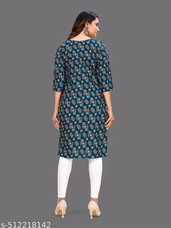 Women Crepe Fabric Printed Straight Kurti, Size -XS, S, M, L, XL, XXL, 2XL, XXXL, 3XL, 4XL, 5XL ( New Arrival New Design Fashionable Kurti ) - Xxl