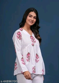 Trending Cotton Colorful Peplam Top for  Women - Xxl